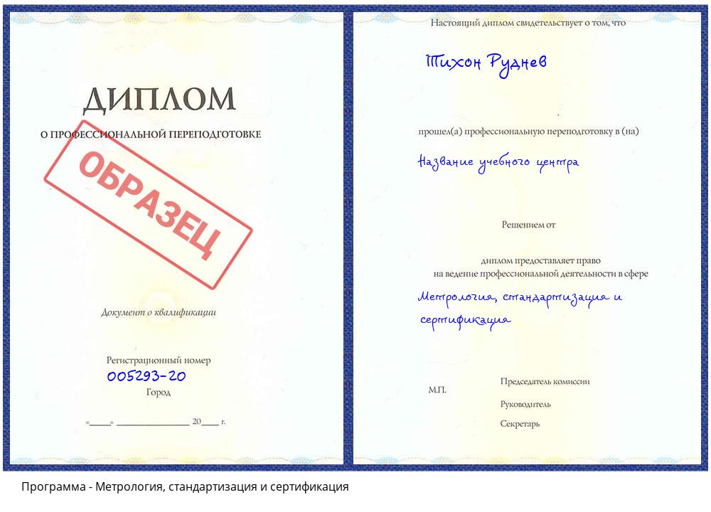 Метрология, стандартизация и сертификация Ярославль